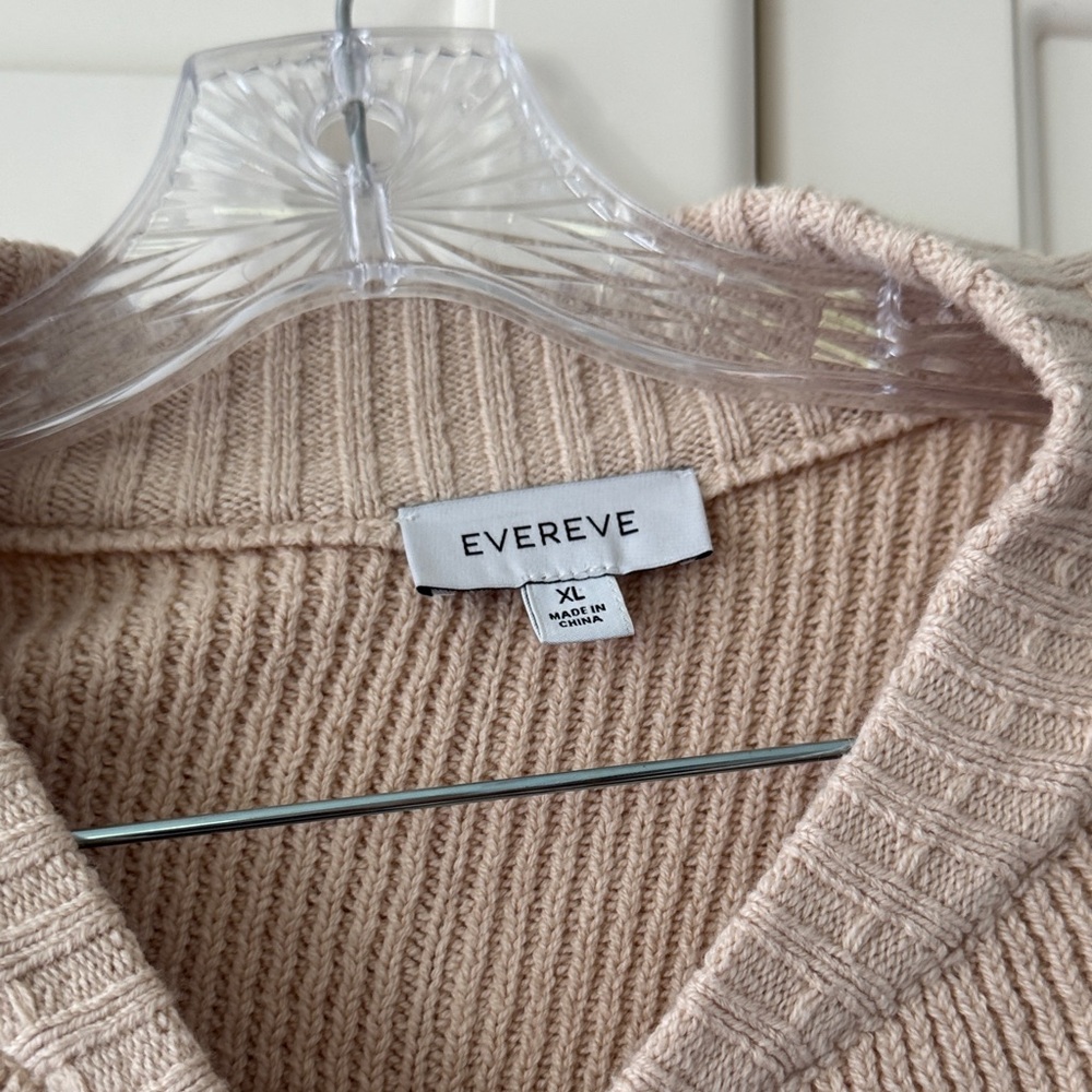 Evereve Beige Knit Cardigan with Zipper - Picture 2 of 4